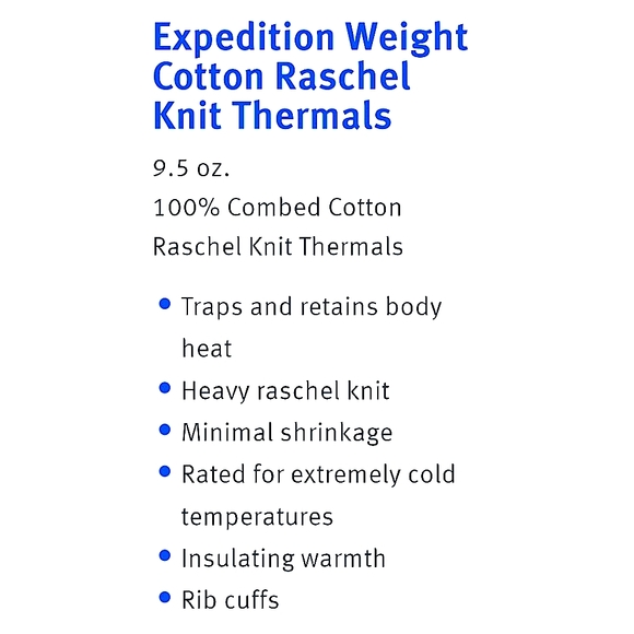 Extreme Winter Thermal Cotton Military Expedition Men's Indera Mills Drawer - Picture 3 of 6